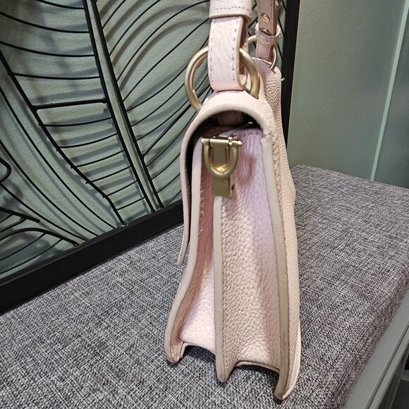 Botkier | Valentina Leather Flap Satchel, 2 Crossbody Straps, Champagne Hardware - Picture 3 of 15